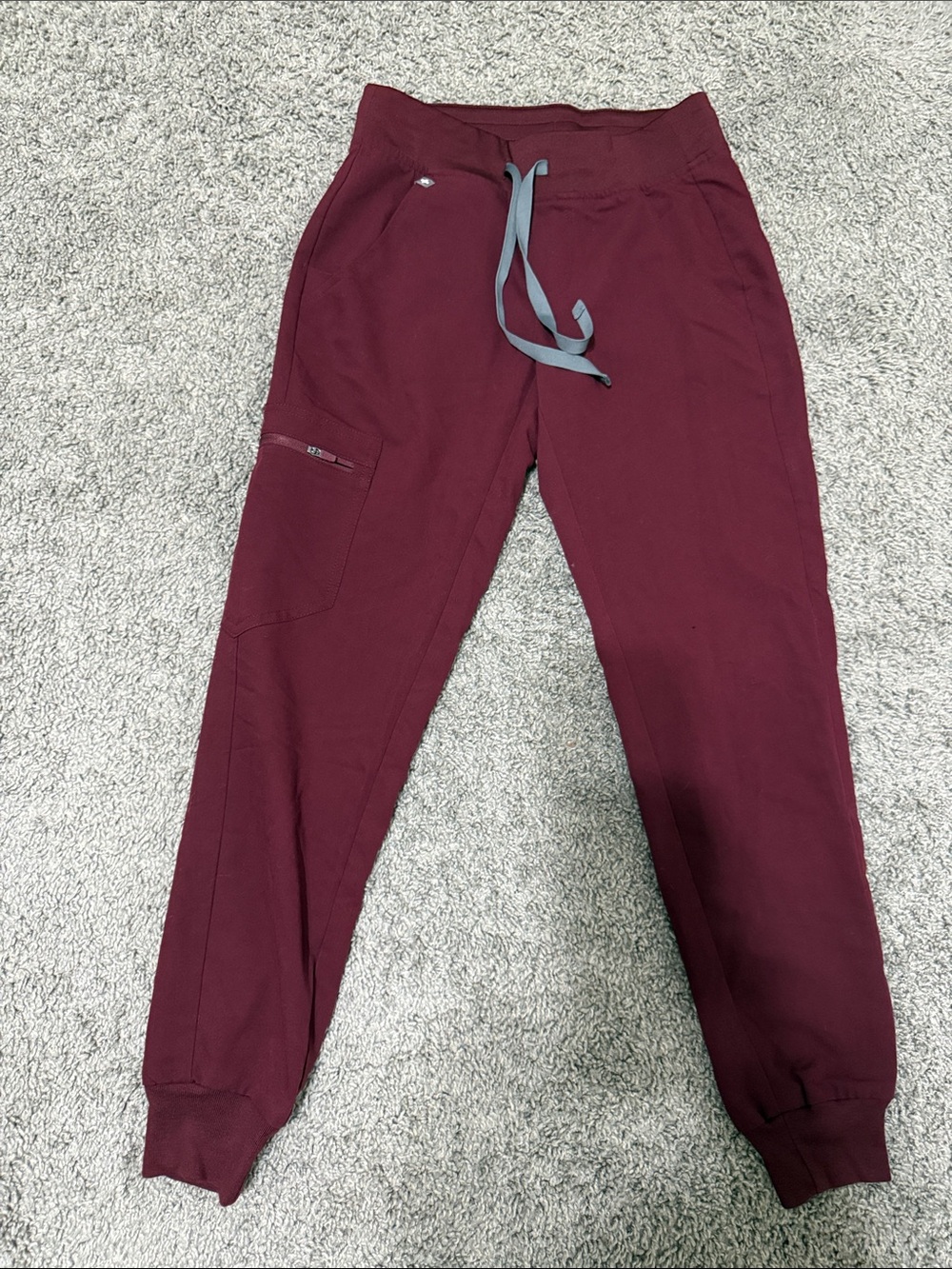 Figs Women’s Burgundy Jogger Scrub Pant with Drawstring PO#1699